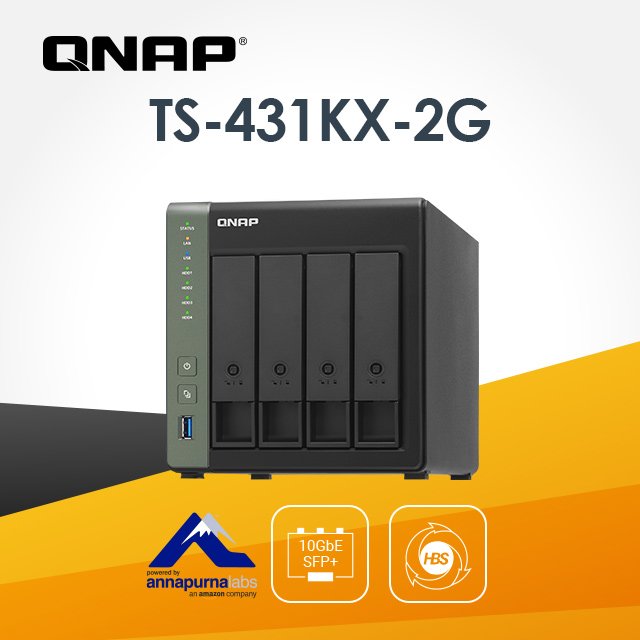 QNAP TS-431X3 4 Bay High-speed NAS with One 10GbE and 2.5 GbE Port
