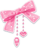 Pink bow with hearts pixel