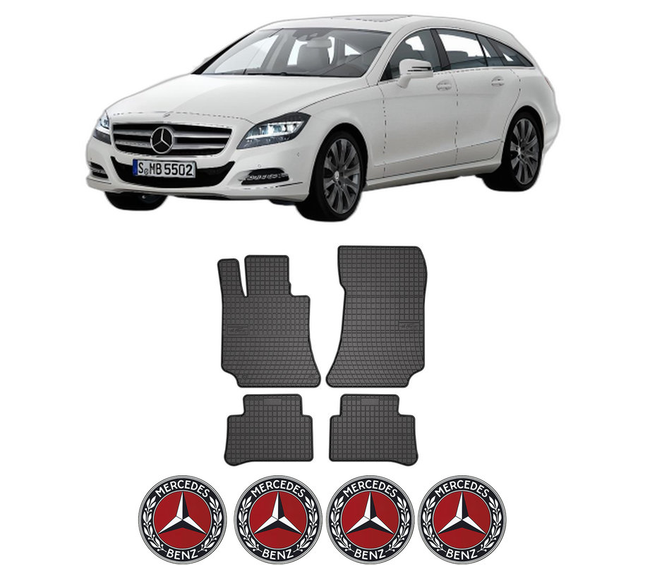 Set covorase presuri MERCEDES-BENZ CLS Shooting Brake (X218) din 2012-2017, auto, din cauciuc thermoplastic, 4 Stickere auto cu MERCEDES-BENZ