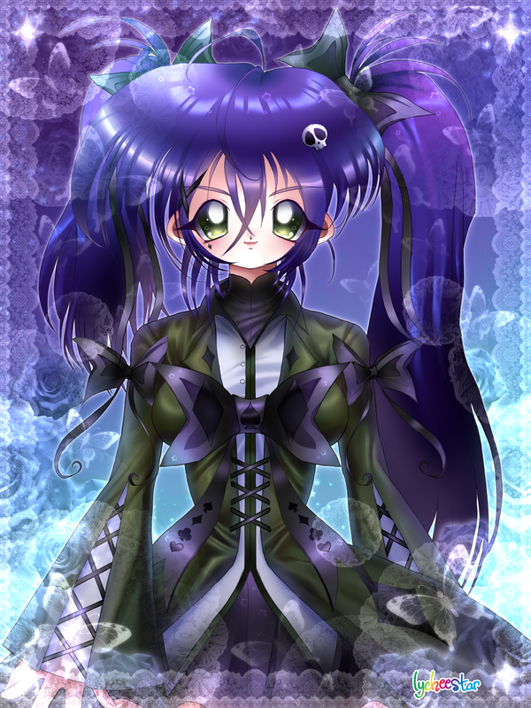 Purple haired woman