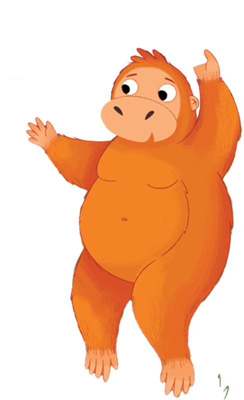 Playful monkey illustration