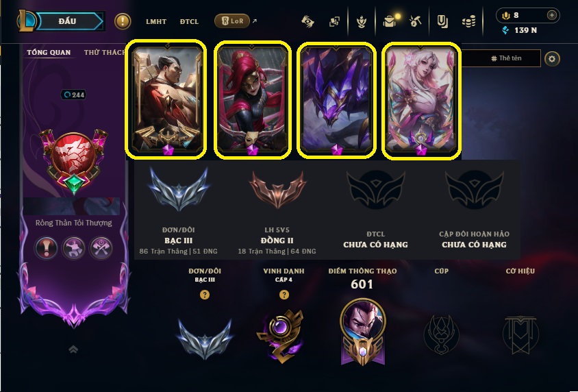 Acc LMHT # - Khung Bạc