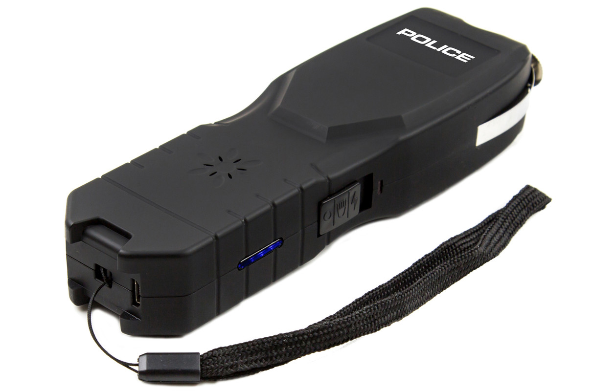 POLICE 1159 Max Volt Metal Stun Gun – Rechargeable With LED Flashlight – Self Defense - View #4