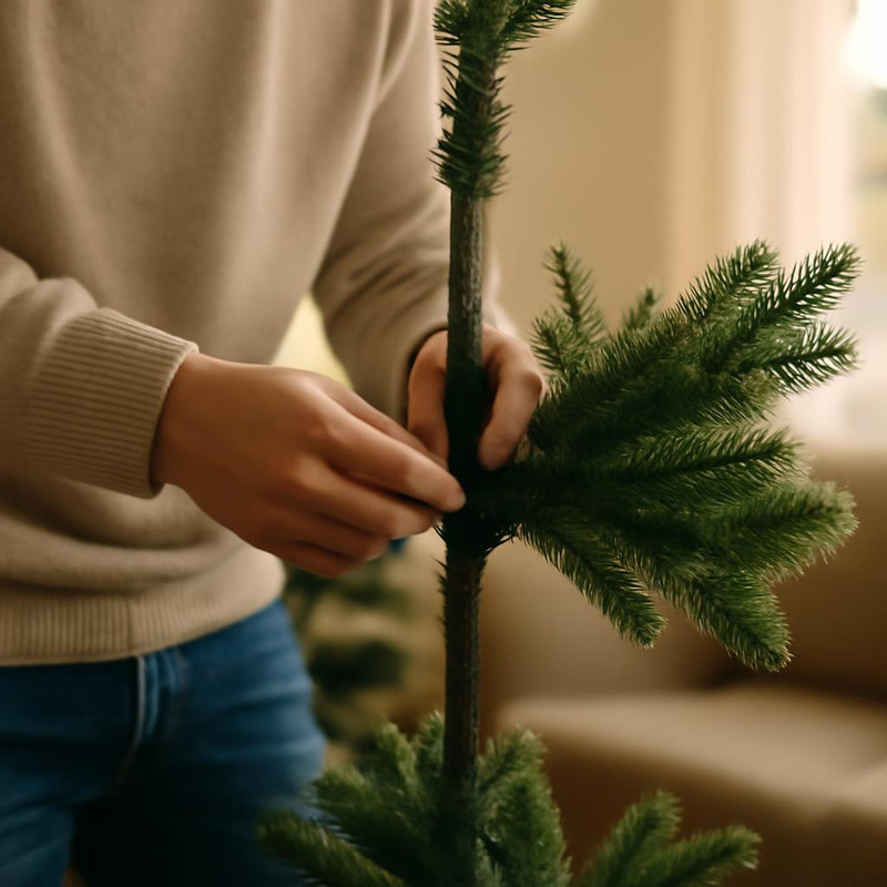 Сборка искусственной новогодней елки
