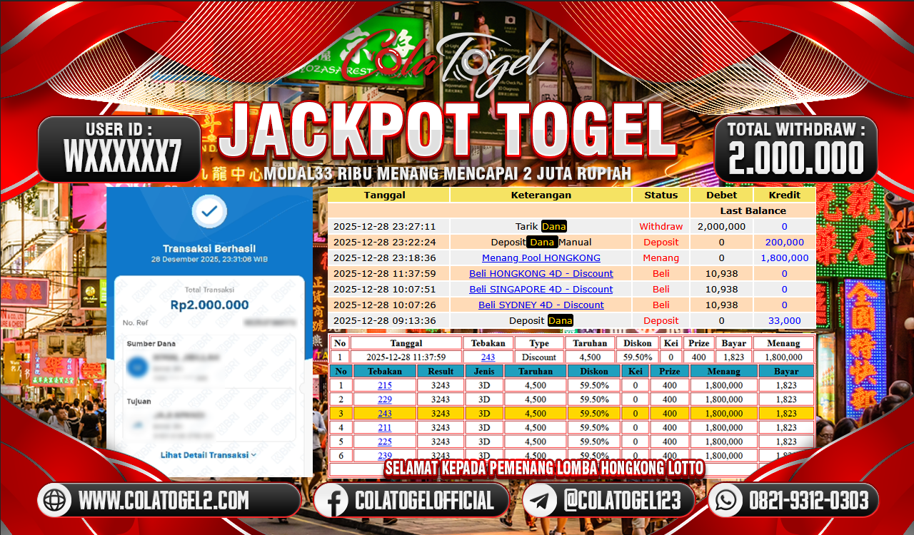 JACKPOT HONGKONG LOTTO!!