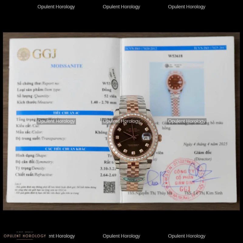 Rolex Datejust 41 Chocolate Dial Moissanite Diamond Bezel Jubilee