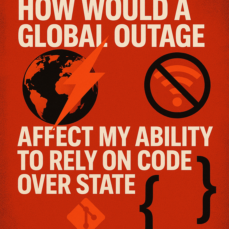 How would a global outage affect my ability to rely on code over state