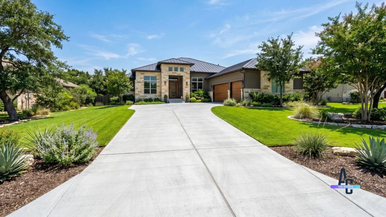 Durable concrete driveway in San Antonio