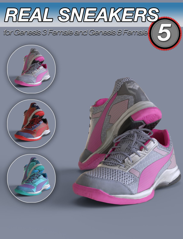 s3d real sneakers 5 for genesis 3 and 8 females 00 main daz3d