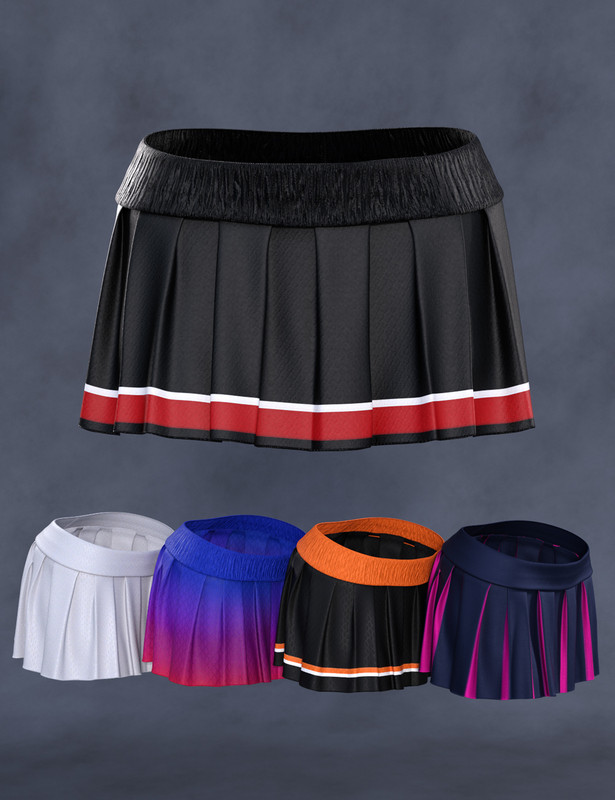 Cheerleading Squad Outfit dForce Band Skirt for Genesis 8 and 8.1 Females