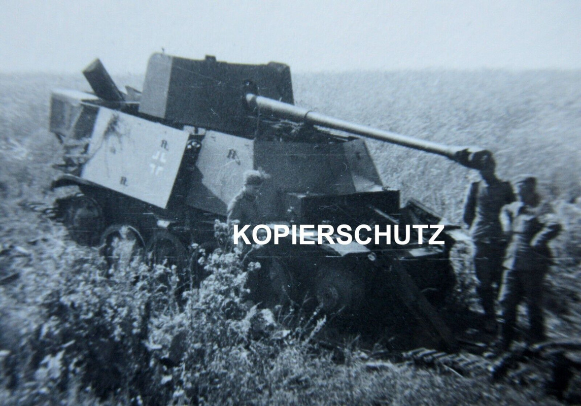 Altes Foto seltener deutscher Panzer - Langrohr - Sturmgeschütz - 2. WK -