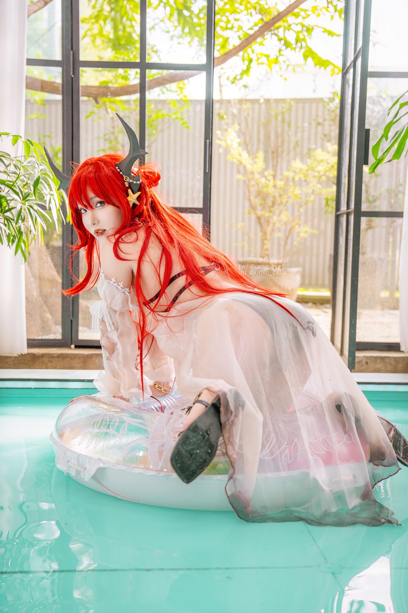 切切Celia 明日方舟 史尔特尔泳装 Surtr Cosplay 写真 27P插图1