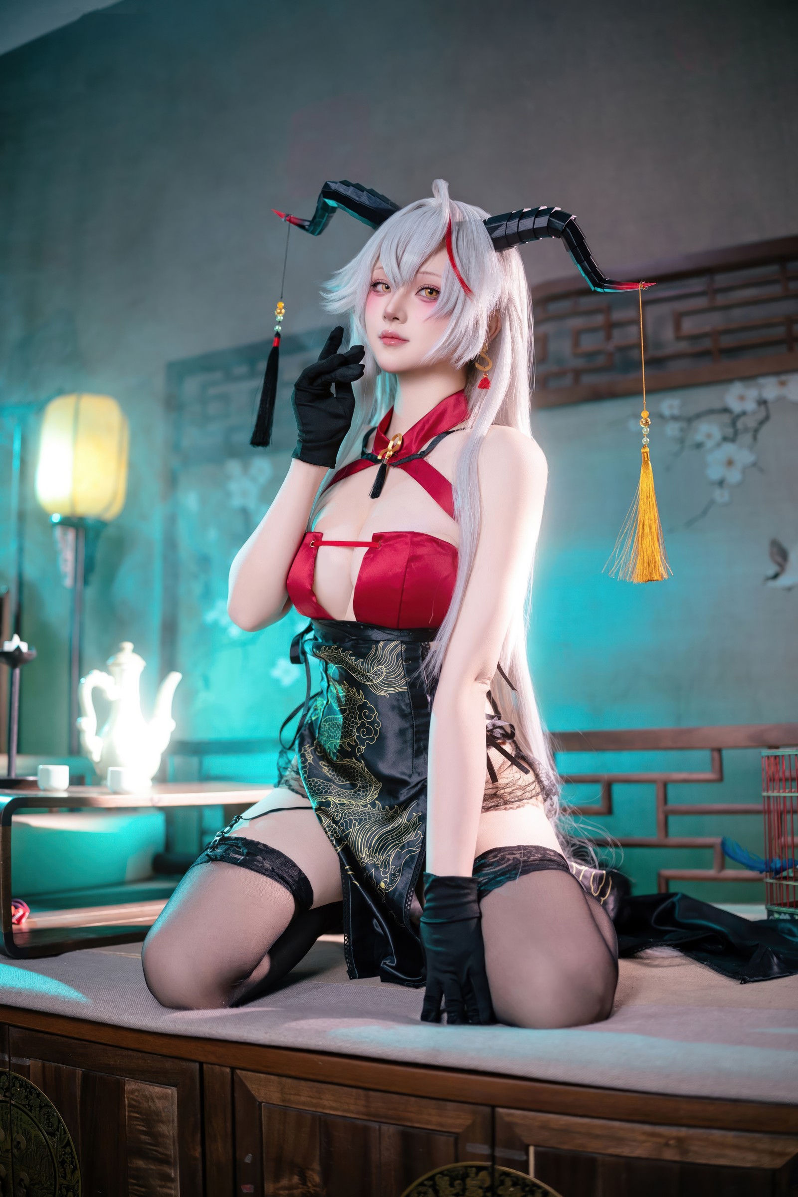 屿鱼 Yuyu 碧蓝航线 埃吉尔 旗袍 Cosplay 写真图集（50P｜990MB）插图4