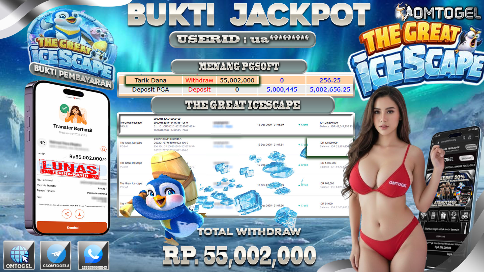 OMTOGEL JACKPOT PGSOFT THE GREAT ICESCAPE ,55 JUTA DI BAYAR LUNAS ,-
