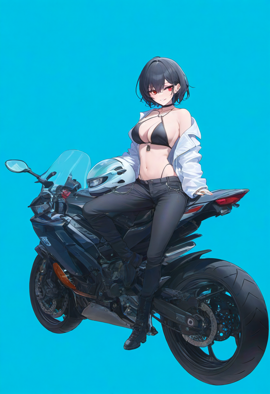 1girl, blue background, full body, red eyes, bags under eyes, short hair, mole,  s-791248332