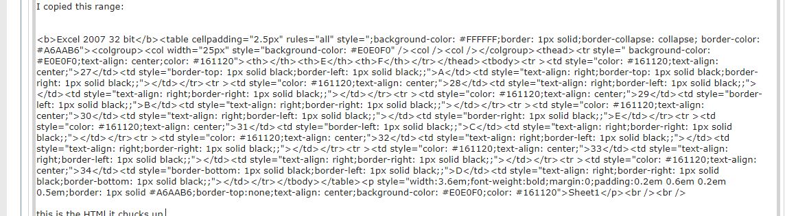 The HTML from old mrexcel range maker add-in