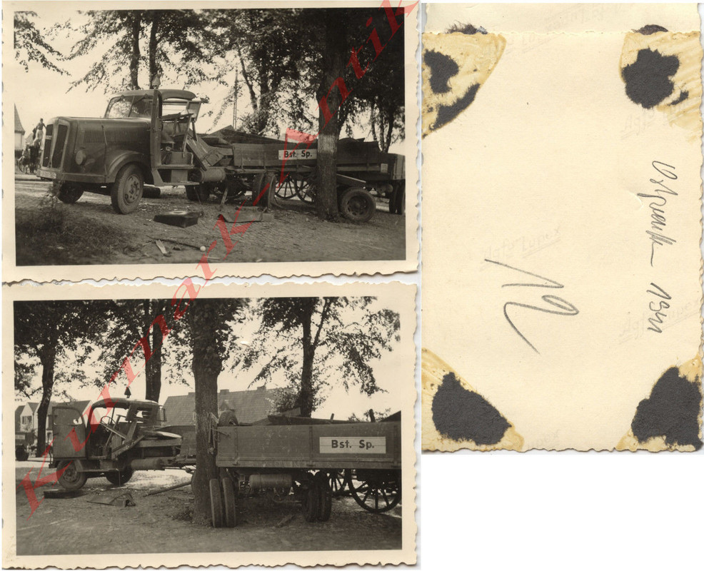 Transport Kolonne Sp Ostpreußen LKW Krupp Anhäng