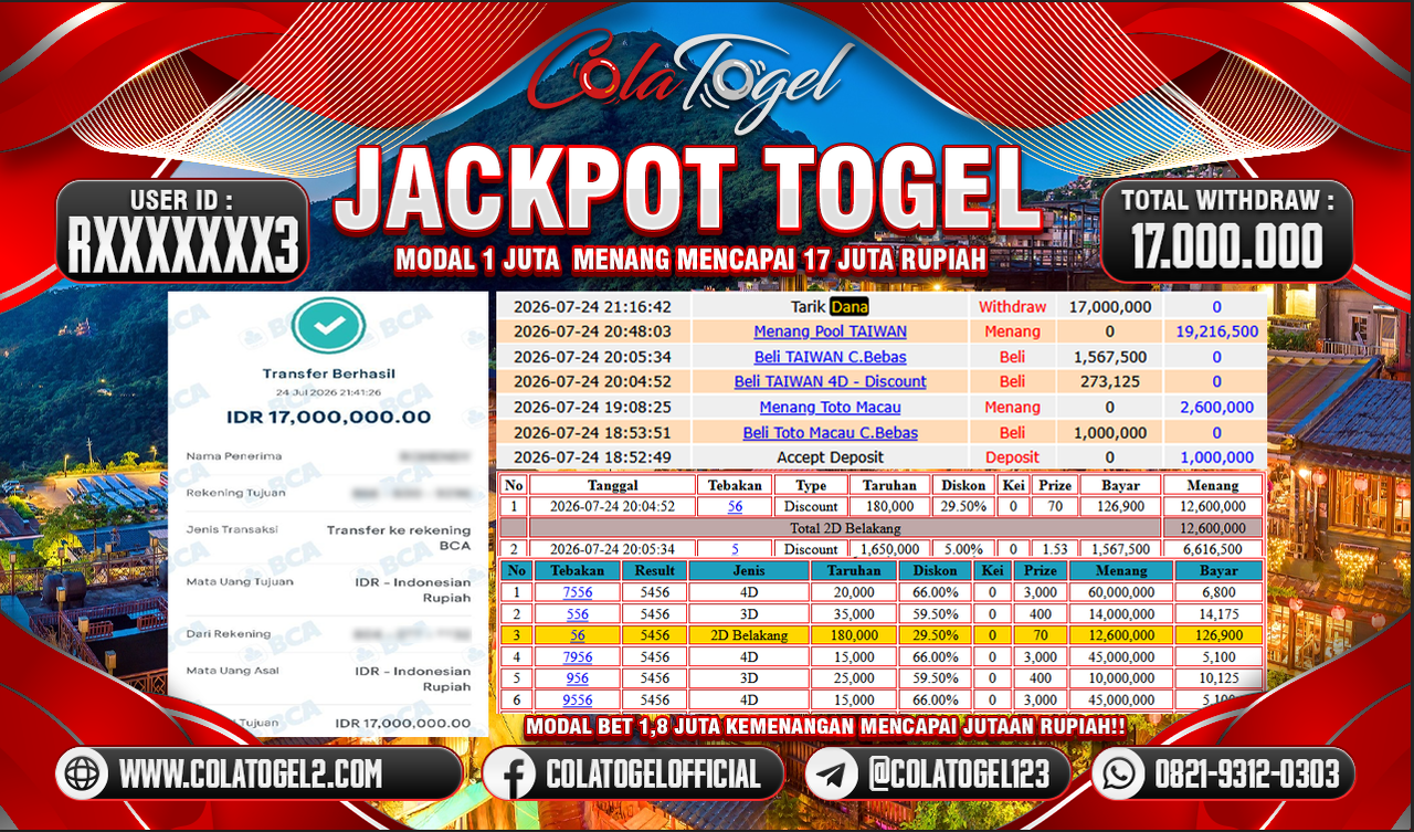 JACKPOT TAIWAN POOLS!!