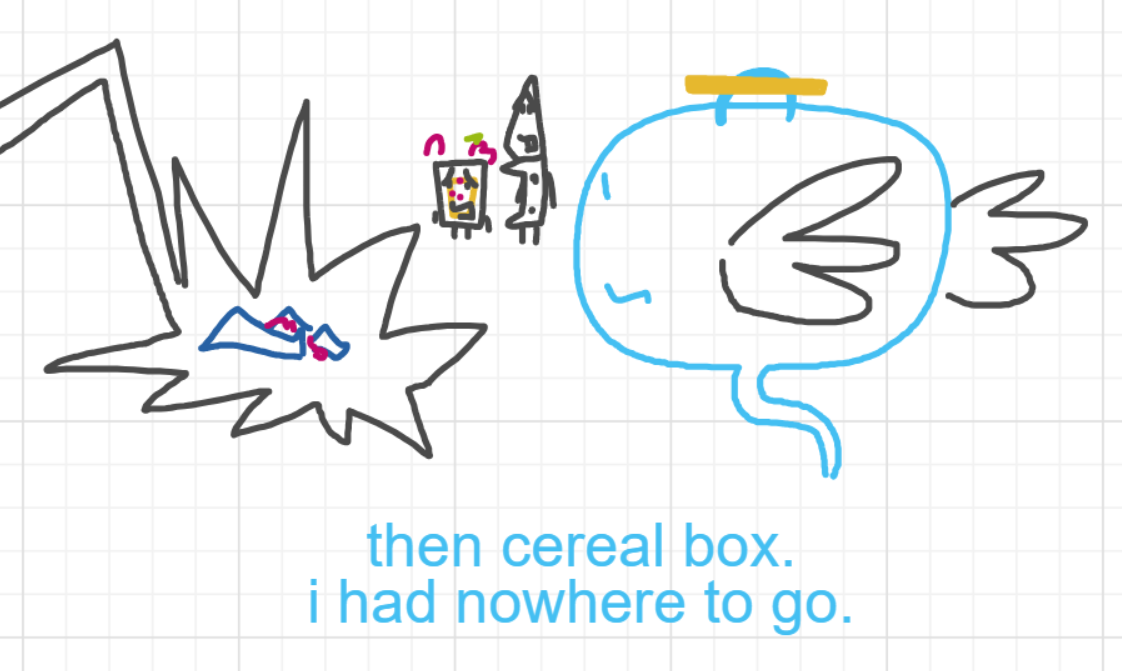 A panel from A Murder On The, episode six of the Board Boards object show by Furretwalk/WalkingFurret.