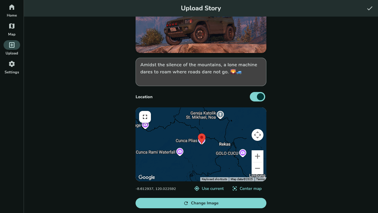 Upload Story Screen Bottom (Dark)