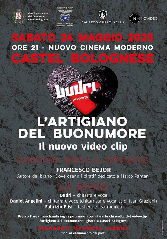 Sabato 24 maggio la prima del videoclip “L’artigiano del buonumore”