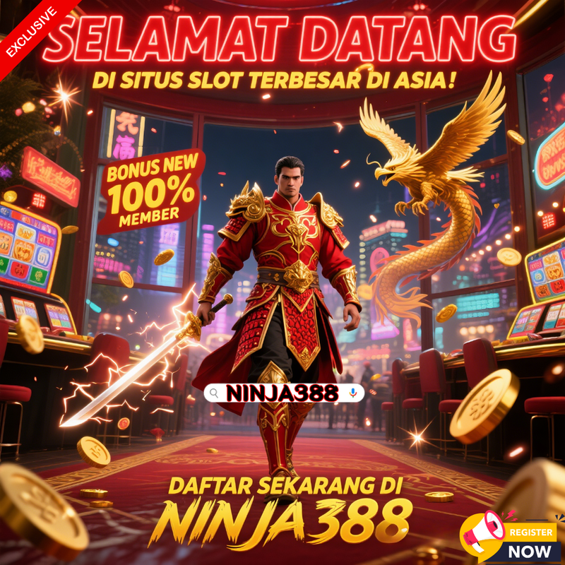 Promotional banner with vibrant colors and casino-themed graphics
