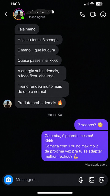 Feedback de cliente no Instagram