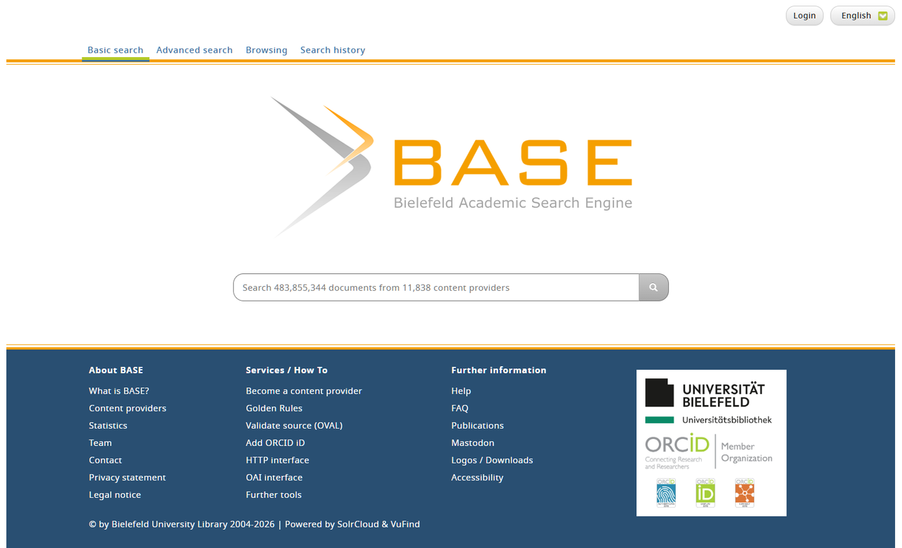 BASE 德國比勒費爾德大學 學術搜尋引擎