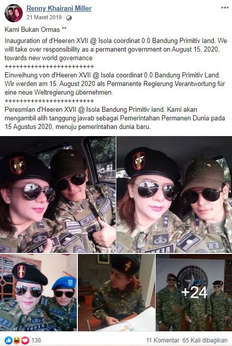 Unggahan salah satu anggota Sunda Empire