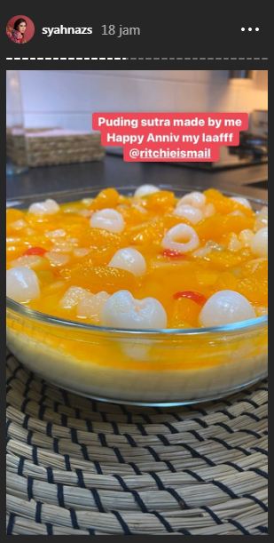 Puding buatan Syahnaz untuk anniversary pernikahannya dengan Jeje Govinda