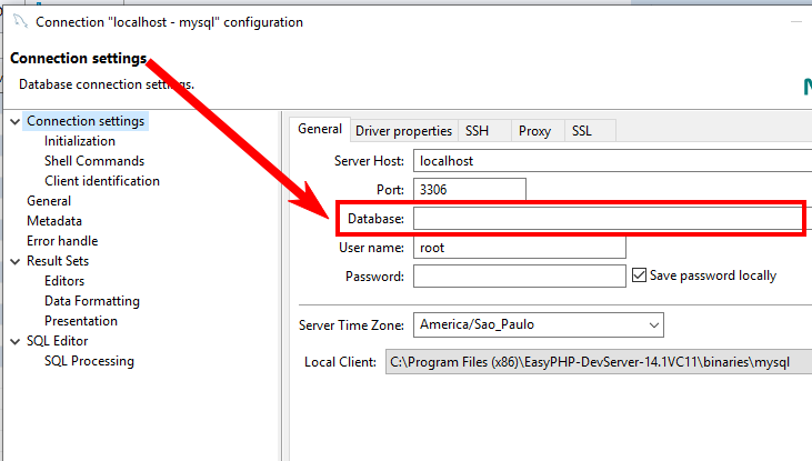 After upgrade, lost the default database on connection settings · Issue ...
