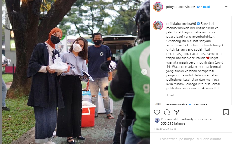 Prilly Latuconsina turun langsung ke jalan