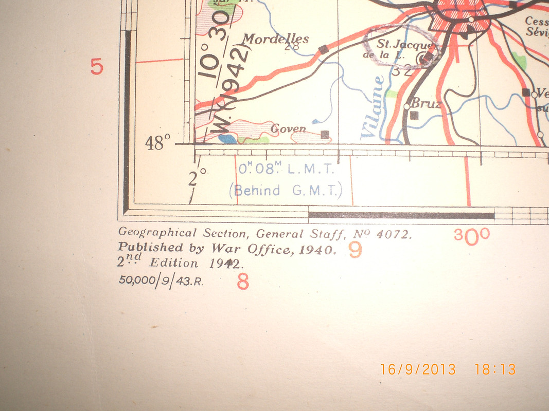 Mapa Normandia ( RAF ) 1942 - 01c