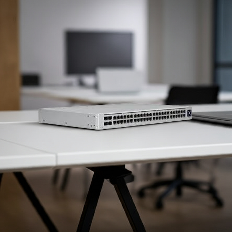 Vista frontal do switch USW-48-PoE