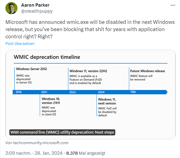 wmci.exe deprecated