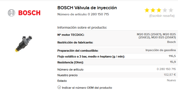 inyector original