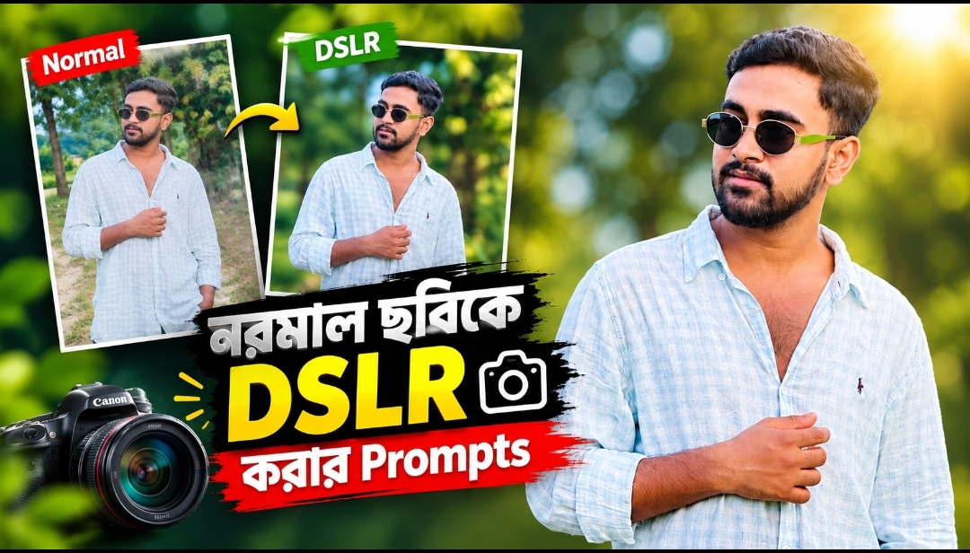 ছবি DSLR-এর মতো করার সেরা AI Prompt 🔥