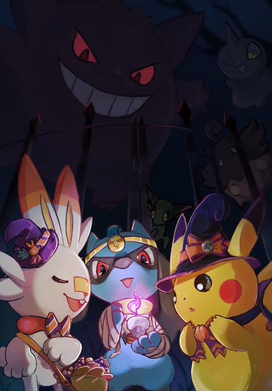 pikachu-lucario-gengar-scorbunny-riolu-a