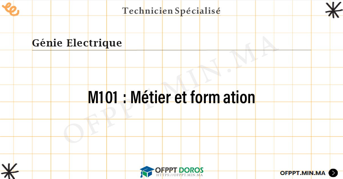 Sommaire détaillé du cours Métier et formation M101 OFPPT - Structure du module