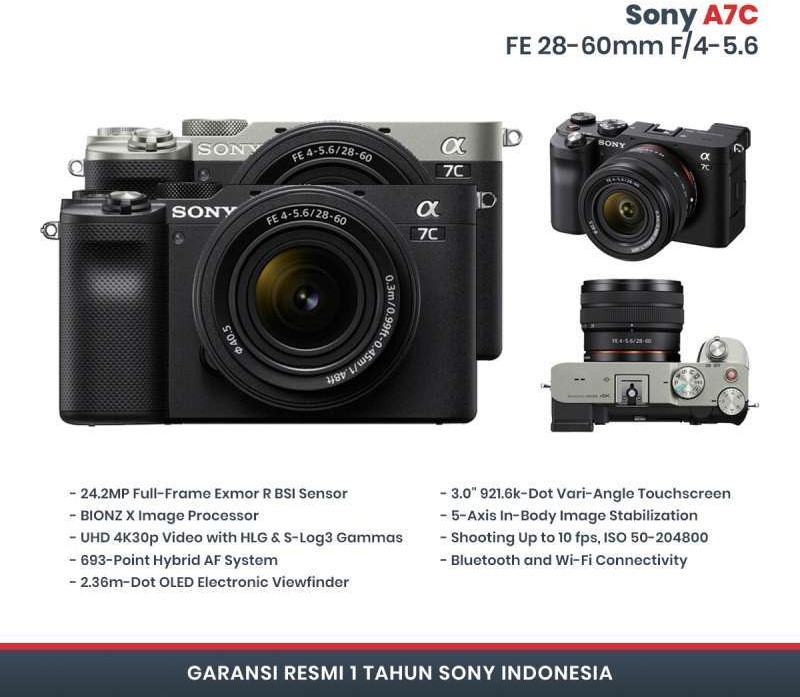 jual Sony A7C Kit 28-60mm Black