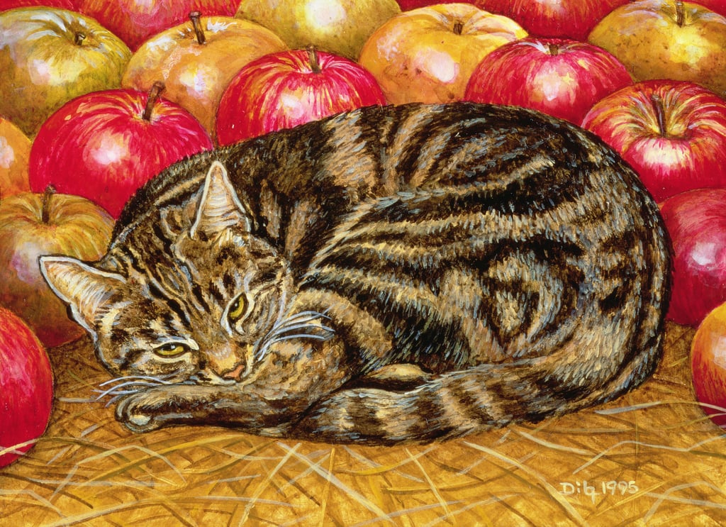 Ditz-Ditz-Right-Hand-Apple-Cat-1995-acrylic-on-panel-Meister-Drucke-558296