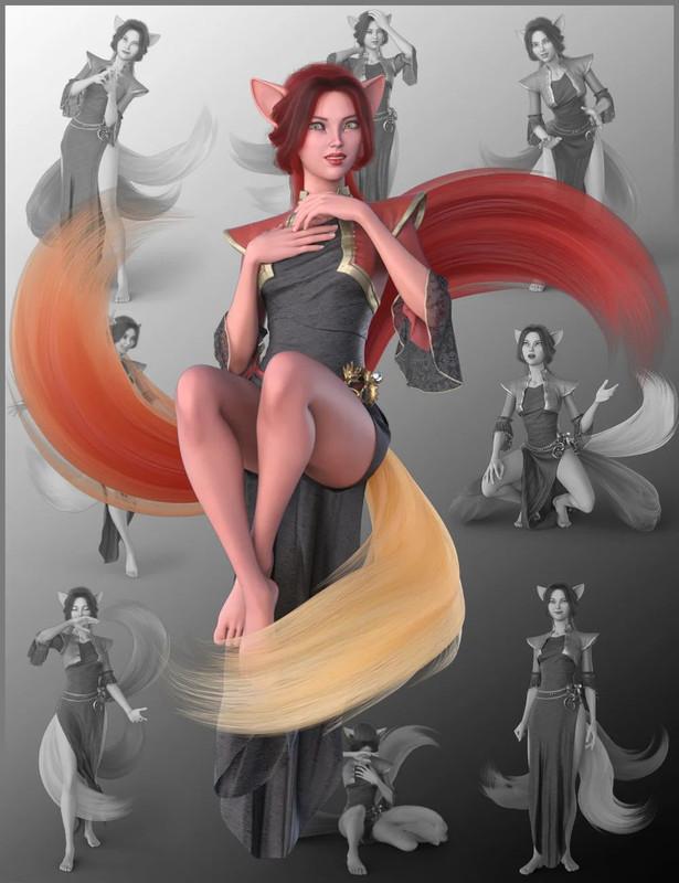 Foxfire Poses for Kiko 8 1 and Genesis 8 1 Females