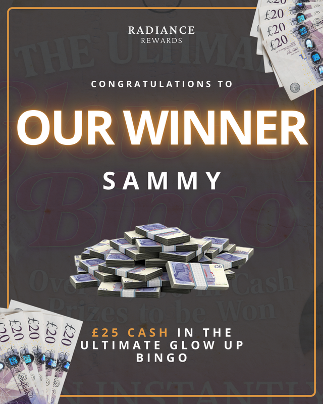 Sammy Scores £30 Cash in the Ultimate Glow Up Bingo