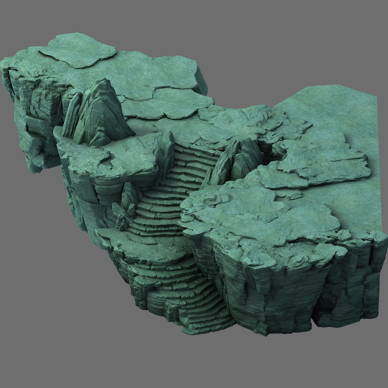 field terrain stone ladder 3d model