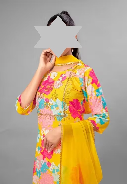 women's faboulas digital muslin kurta set Color 1 (KS106)