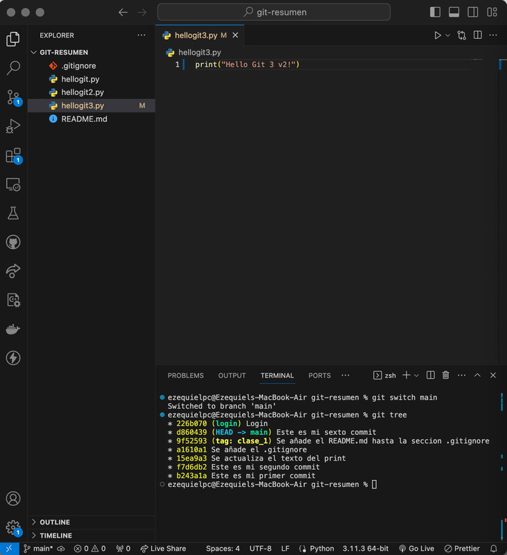 Modificacion archivo hellogit3.py Git branch