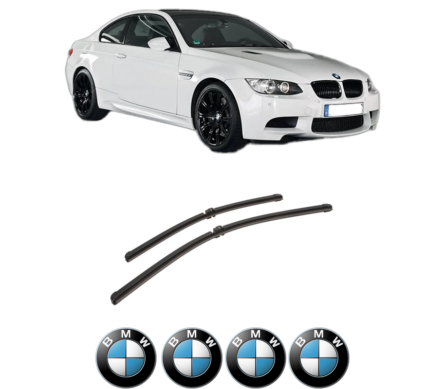 Set stergatoare auto BMW Seria 3 Coupe (E92) din 2006-2013, pentru parbriz auto, 2 bucati, Bosch Aerotwin, din cauciuc siliconat rezistent, 4 Stickere Auto BMW Seria