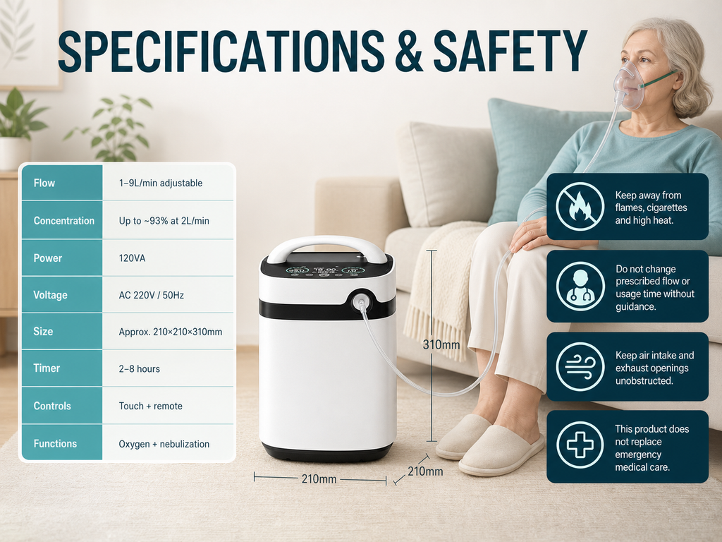 Ghid de specificatii si utilizare corecta pentru concentratorul de oxigen