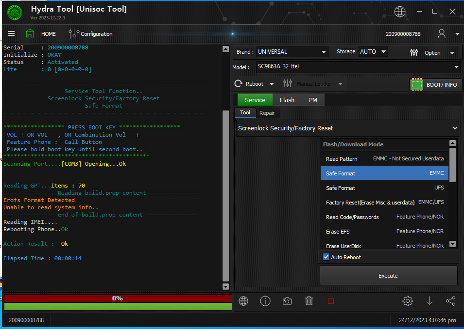 itel pad1 safe format