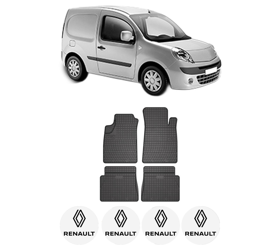 Set covorase presuri RENAULT KANGOO Express (FW0/1_) din 2008-2019, auto, din cauciuc thermoplastic, 4 Stickere auto cu RENAULT